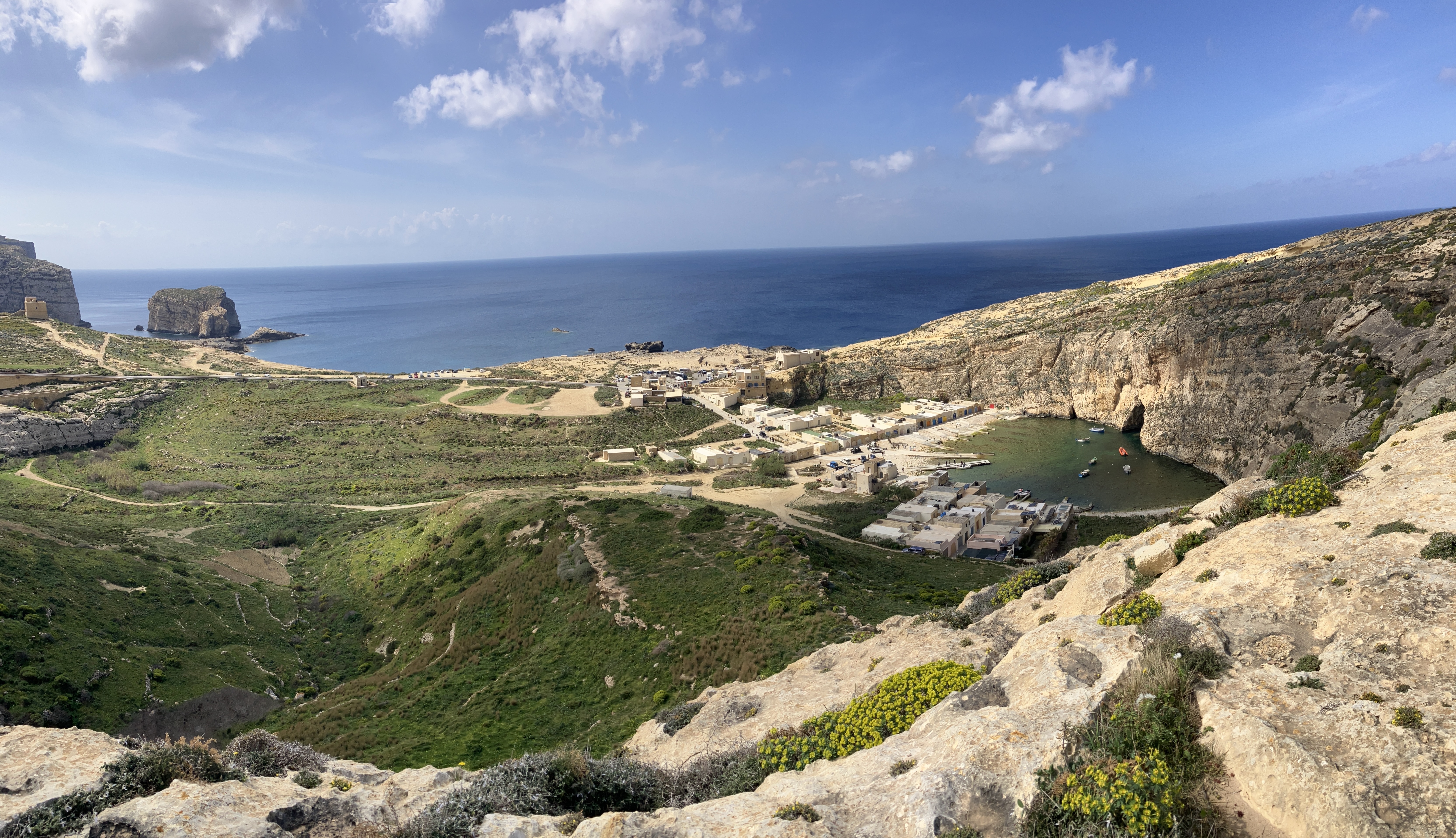 Dwejra — panorama z Fungus Rock