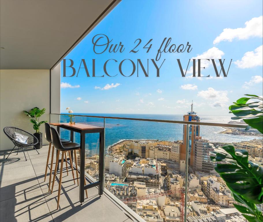 24th Floor Sea View Apart-Hotel in Mercury Tower St Julians