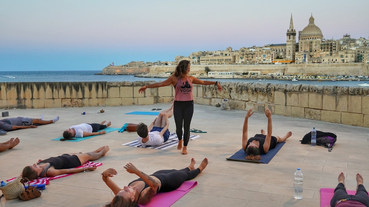 Practice yoga at a Game of Thrones location